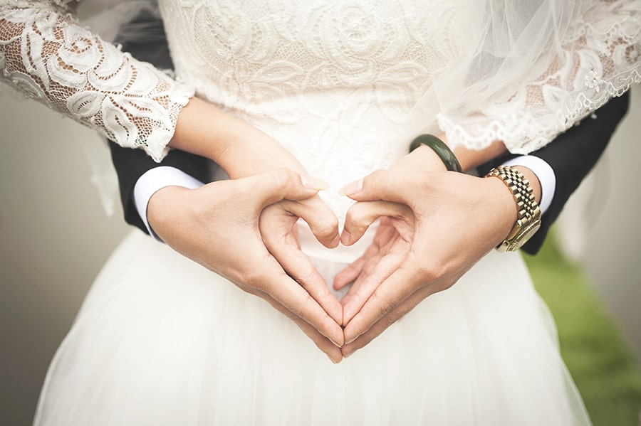 Married Hands in a Heart Shape